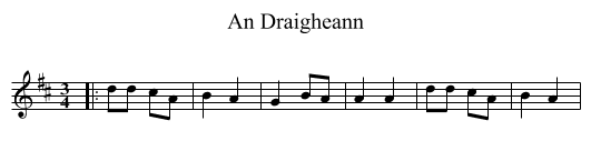 Draigheann, An  - staff notation