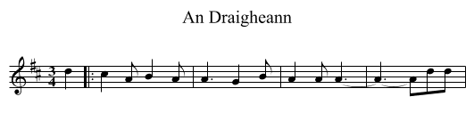 Draigheann, An  - staff notation