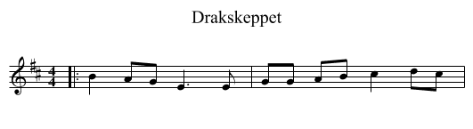 Drakskeppet - staff notation
