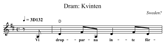 Dram: Kvinten - staff notation
