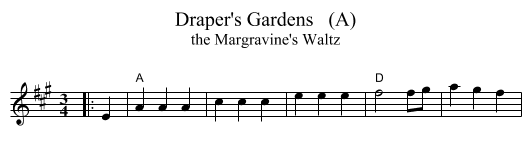 Draper's Gardens   (A) - staff notation