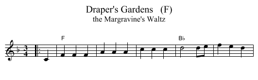 Draper's Gardens   (F) - staff notation