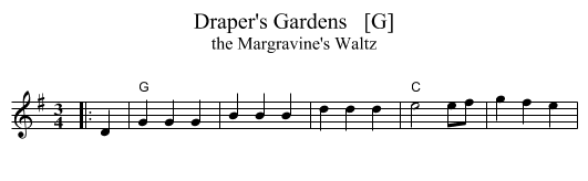 Draper's Gardens   [G] - staff notation