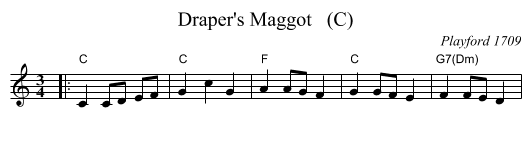 Draper's Maggot   (C) - staff notation