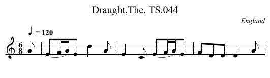 Draught,The. TS.044 - staff notation