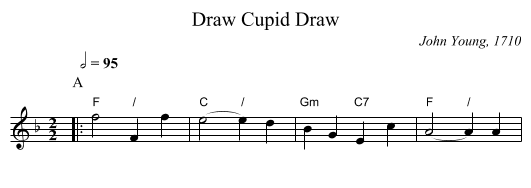 Draw Cupid Draw - staff notation