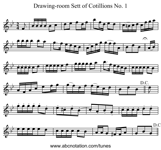 Drawing-room Sett of Cotillions No. 1 - staff notation