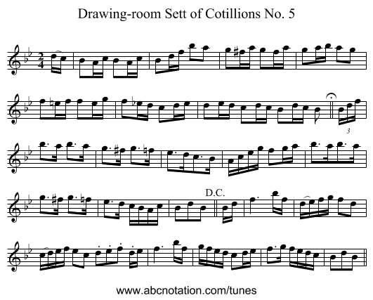 Drawing-room Sett of Cotillions No. 5 - staff notation