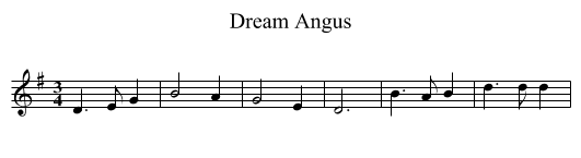 Dream Angus - staff notation