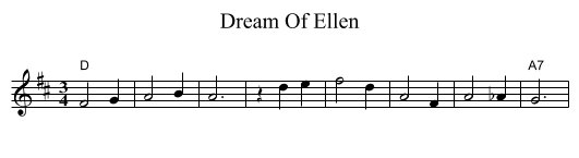 Dream Of Ellen - staff notation