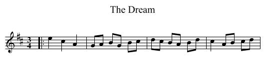 Dream, The  - staff notation