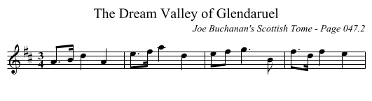 Dream Valley of Glendaruel, The - staff notation