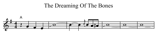 Dreaming Of The Bones, The  - staff notation