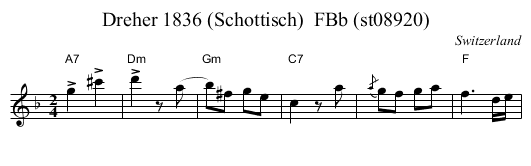 Dreher 1836 (Schottisch)  FBb (st08920) - staff notation