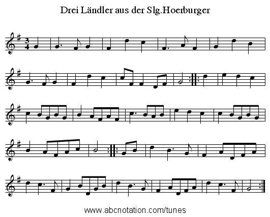 Drei Ländler aus der Slg.Hoerburger - staff notation
