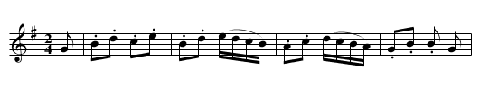Drei Lederne Struempf - staff notation