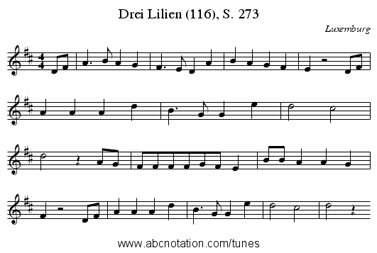 Drei Lilien (116), S. 273 - staff notation