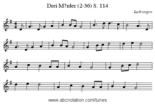 Drei M?rder (2-36) S. 114 - staff notation