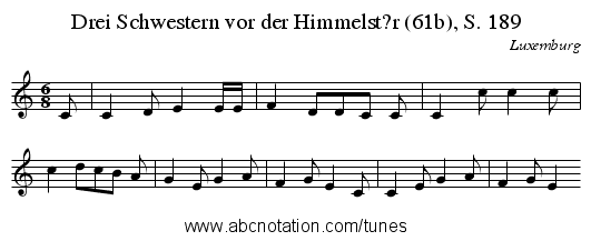 Drei Schwestern vor der Himmelst?r (61b), S. 189 - staff notation