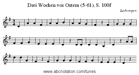 Drei Wochen vor Ostern (5-61), S. 100f - staff notation