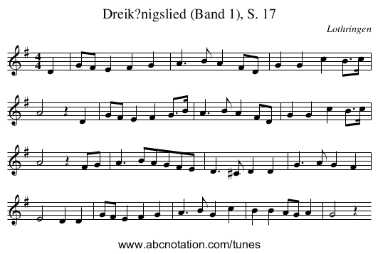 Dreik?nigslied (Band 1), S. 17 - staff notation