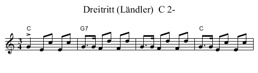 Dreitritt (L&auml;ndler)  C 2- - staff notation
