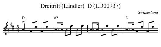 Dreitritt (Ländler)  D (LD00937) - staff notation