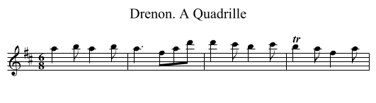 Drenon. A Quadrille - staff notation