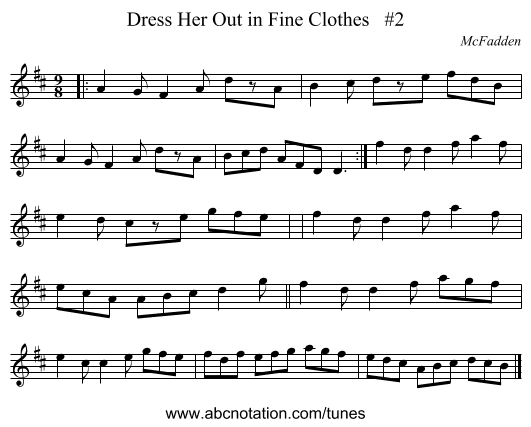Dress Her Out in Fine Clothes #2 - staff notation
