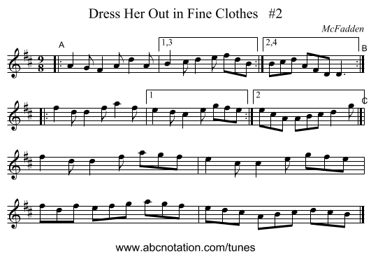 Dress Her Out in Fine Clothes #2 - staff notation