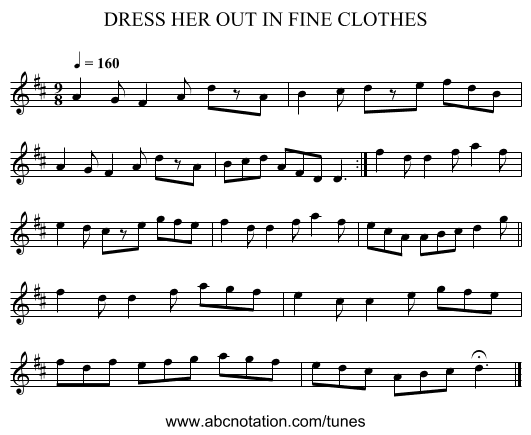 DRESS HER OUT IN FINE CLOTHES - staff notation
