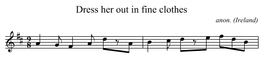 Dress her out in fine clothes - staff notation