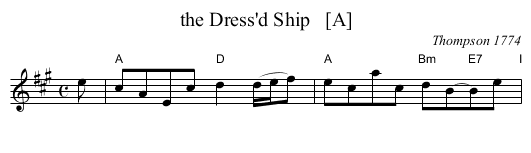Dress'd Ship   [A], the  - staff notation