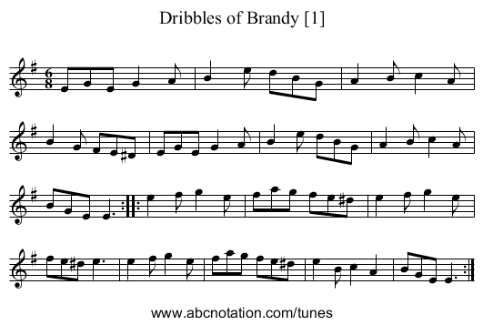 Dribbles of Brandy [1] - staff notation