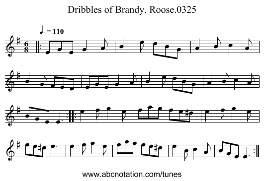 Dribbles of Brandy. Roose.0325 - staff notation