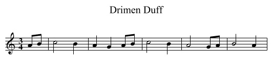 Drimen Duff - staff notation