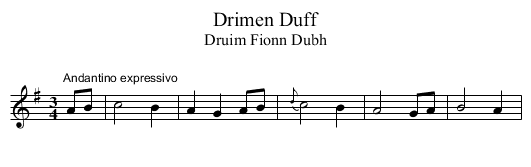 Drimen Duff - staff notation
