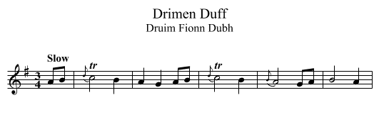 Drimen Duff - staff notation