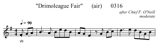 Drimoleague Fair      (air)      0316 - staff notation