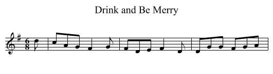 Drink and Be Merry - staff notation