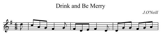 Drink and Be Merry - staff notation