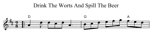 Drink The Worts And Spill The Beer - staff notation