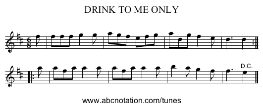 DRINK TO ME ONLY - staff notation