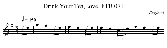 Drink Your Tea,Love. FTB.071 - staff notation