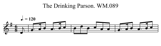 Drinking Parson. WM.089, The - staff notation