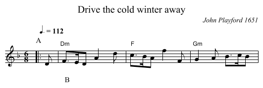 Drive the cold winter away - staff notation