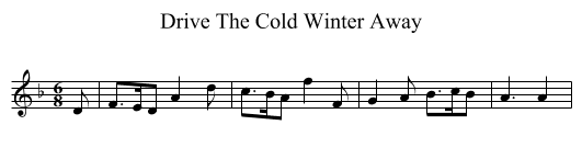 Drive The Cold Winter Away - staff notation