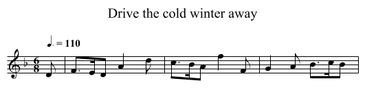 Drive the cold winter away - staff notation