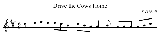 Drive the Cows Home - staff notation