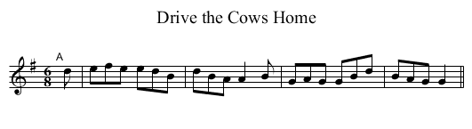 Drive the Cows Home - staff notation